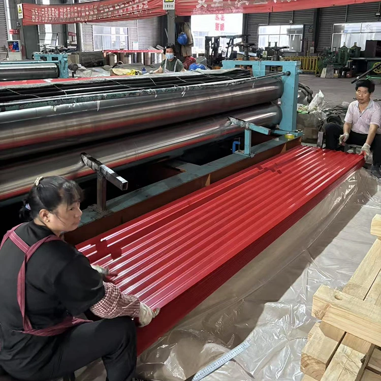 اللون المغلفة تسقيف المعدن المموج